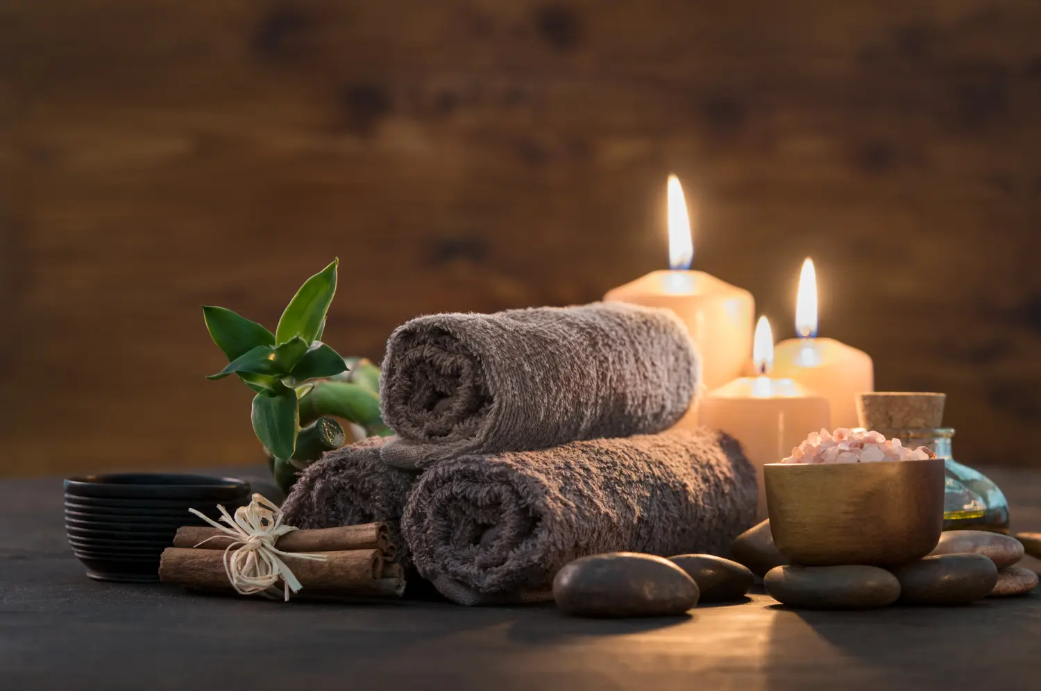 Beauty-Spa-Behandlung mit Kerzen